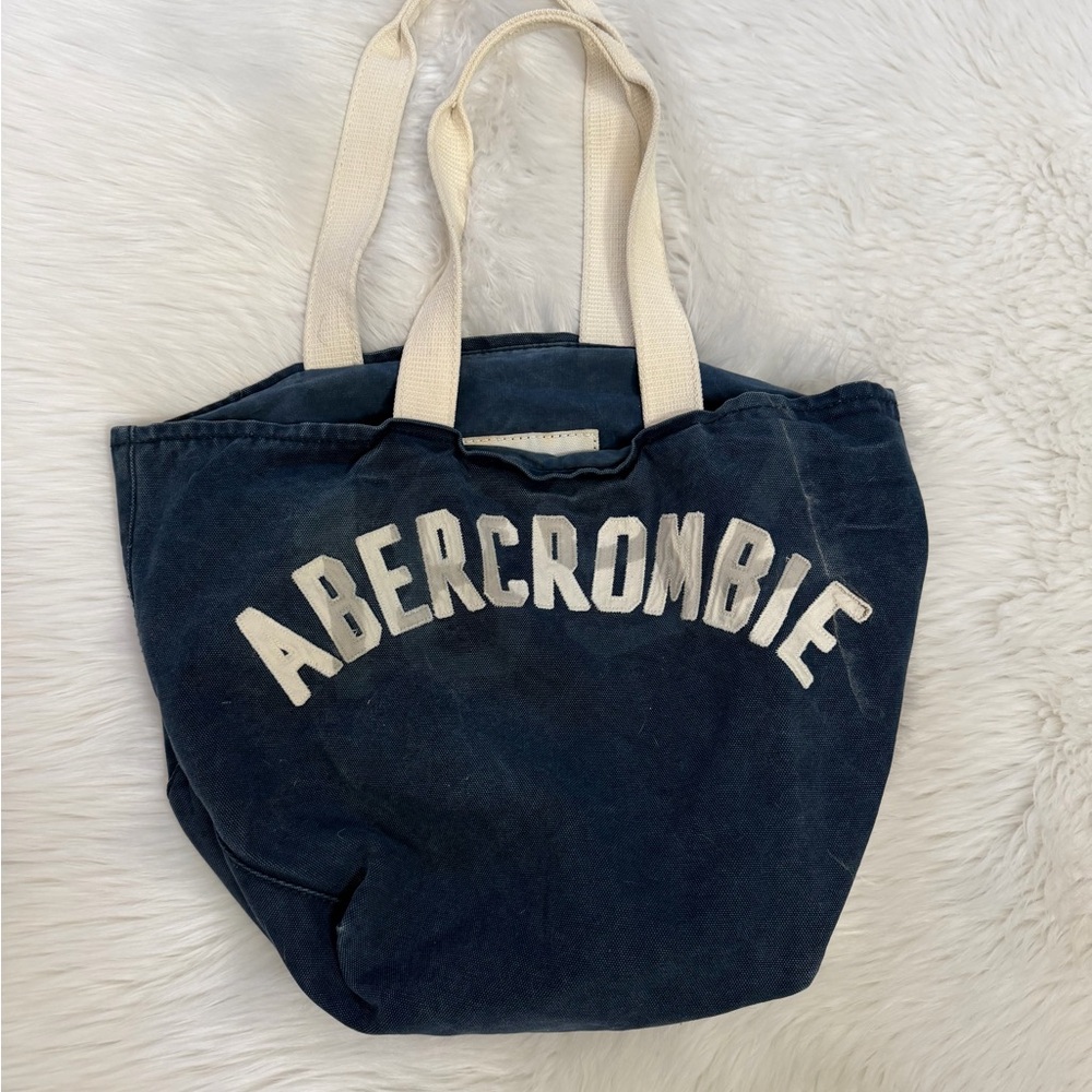 Abercrombie & Fitch Navy Blue Thick Canvas Tote Bag